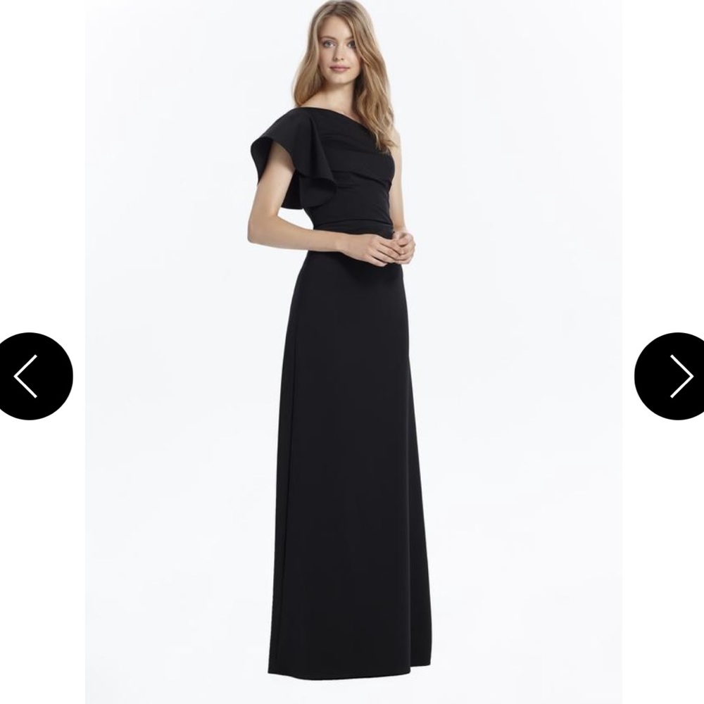 Monique Lhuillier Gown / Black Stretch Crepe / Style 450447 / NWT / Size 10